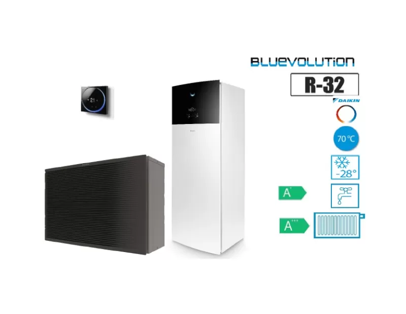 Daikin Altherma 3 H HT ETVH16S18E9W7/EPRA16DW17 oras-vanduo šilumos siurblys su 180 L vandens talpa Daikin Altherma 3 H HT ETVH16S18E9W7/EPRA16DW17 oras-vanduo šilumos siurblys su 180 L vandens talpa