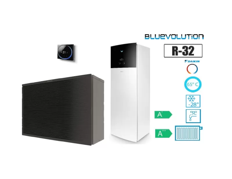 Daikin Altherma 3 H MT ETVH12S18E9W/EPRA08EW1 oras-vanduo šilumos siurblys su 180 L vandens talpa Daikin Altherma 3 H MT ETVH12S18E9W/EPRA08EW1 oras-vanduo šilumos siurblys su 180 L vandens talpa