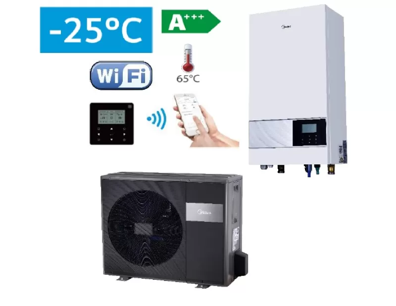 Midea M-THERMAL ARCTIC 14 kW SPLIT tipo oras-vanduo šilumos siurblys Midea M-THERMAL ARCTIC 14 kW SPLIT tipo oras-vanduo šilumos siurblys